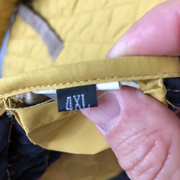 Happer Man Jacket Mens 2XL Yellow Brown Corduroy Collar Quilted Outdoor Coat - Picture 7 of 16